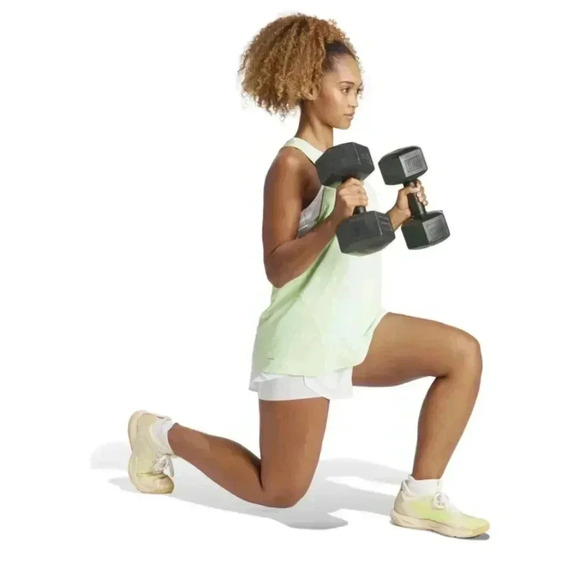 NWT Adidas Women's Athletic Training Tank Top Racer back Neon Green Size - Picture 2 of 5